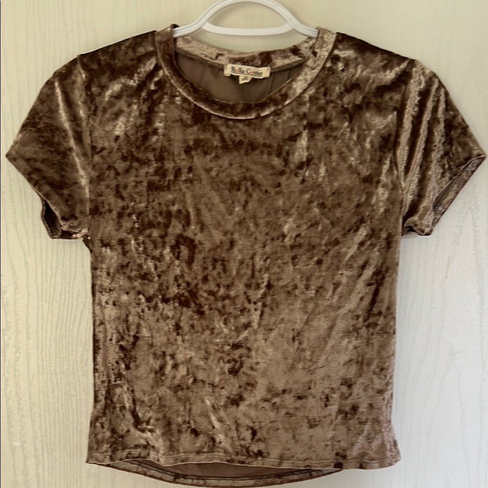 Brown Velvet Women's Top